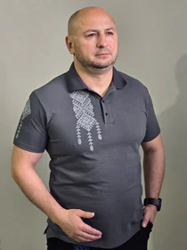 Прикольные футболки: Поло с серым орнаментом